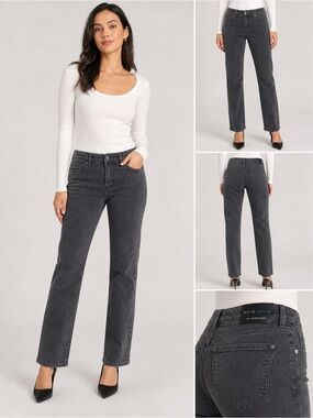 Parasucо 2016 Denim Women’s Gray Straight Leg Pants Size 6 Stretch High Rise NWT